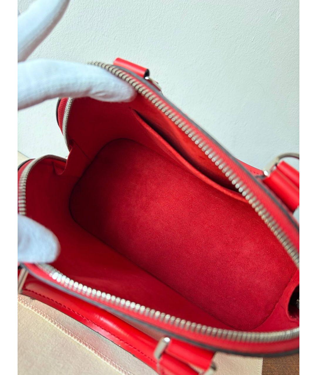 LOUIS VUITTON Красная кожаная сумка с короткими ручками, фото 8