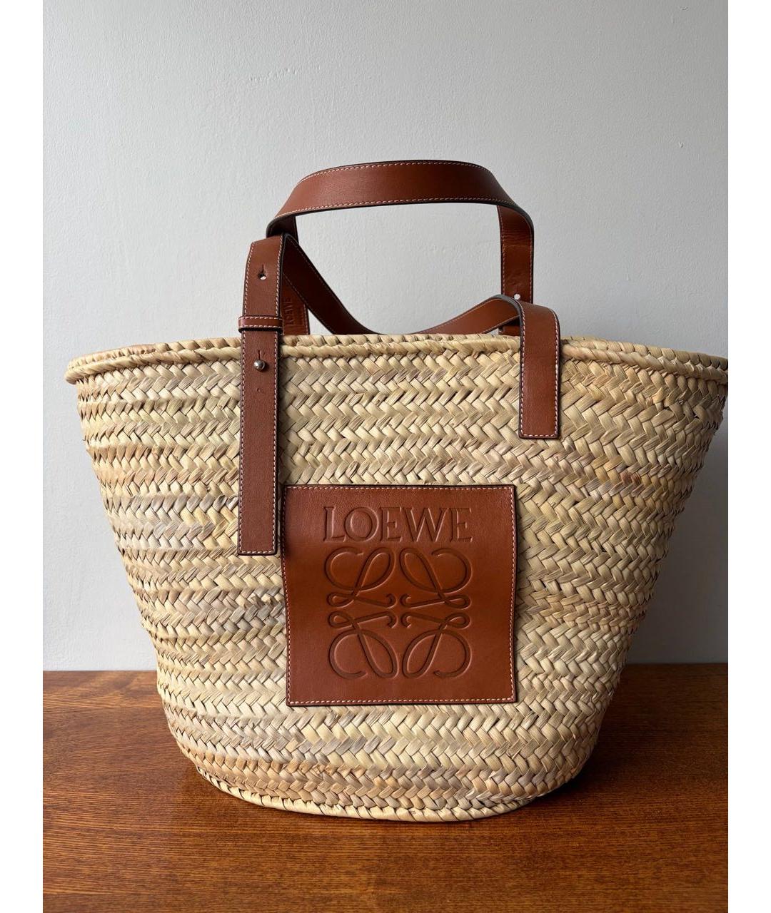 LOEWE Бежевая пелетеная сумка через плечо, фото 3