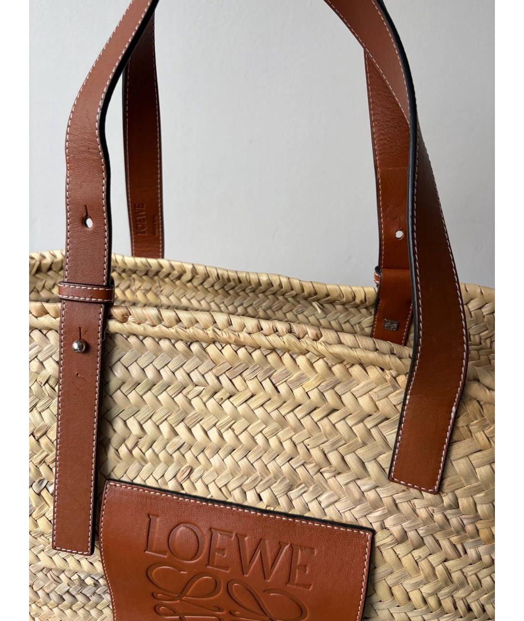 LOEWE Бежевая пелетеная сумка через плечо, фото 5