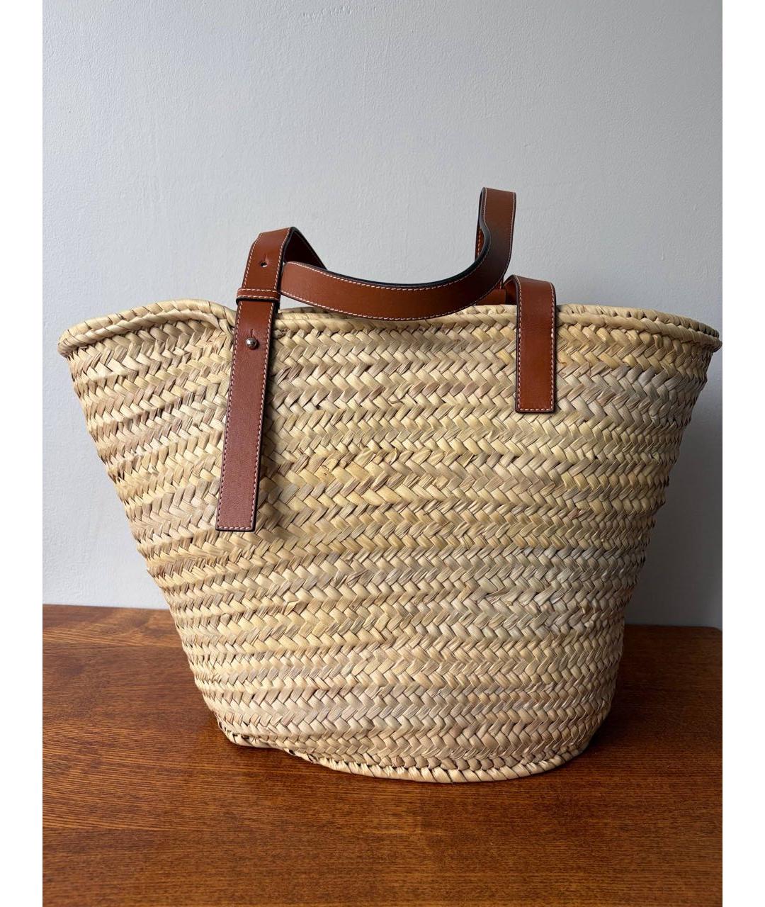 LOEWE Бежевая пелетеная сумка через плечо, фото 4