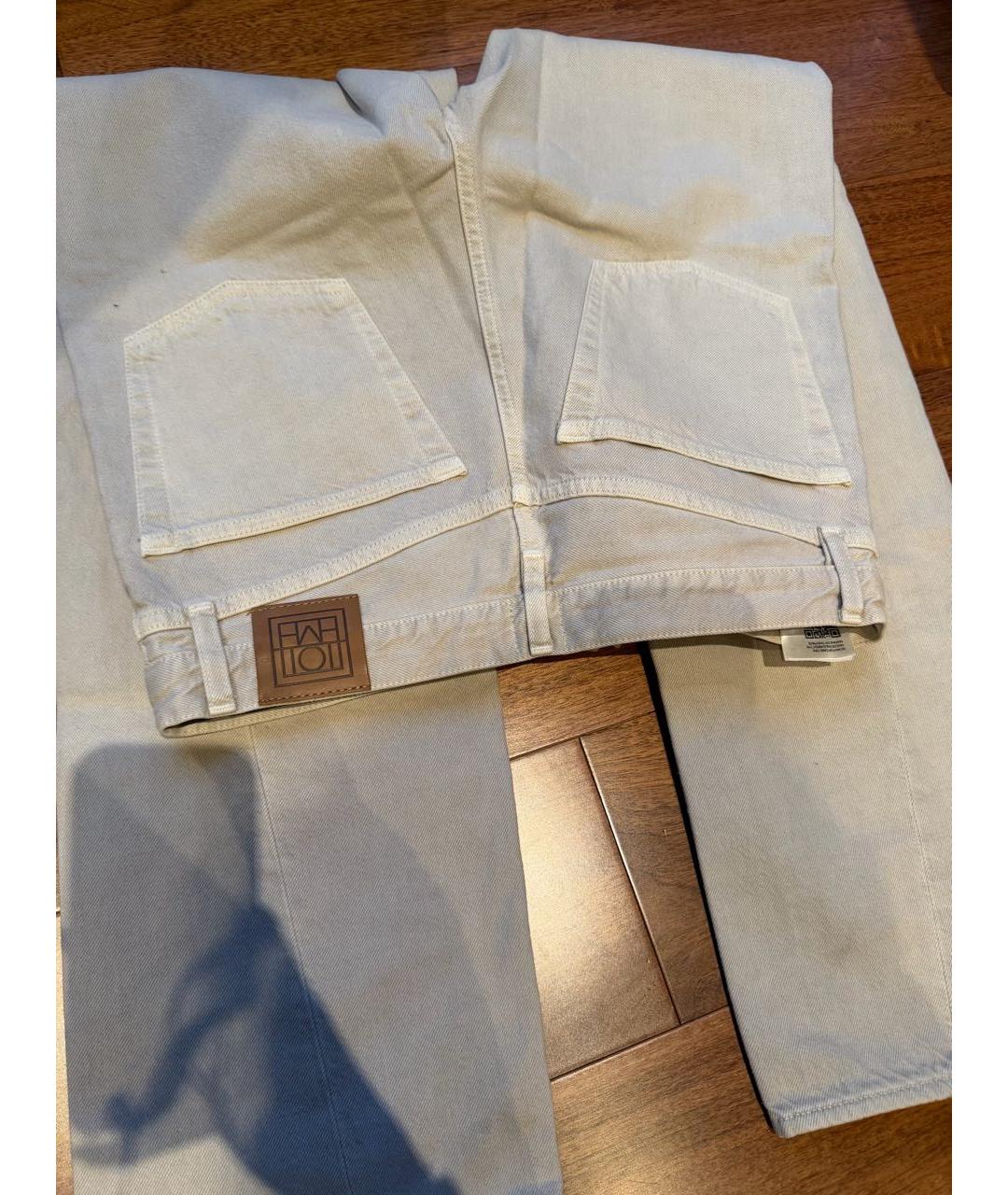 TOTEME Бежевые хлопковые прямые джинсы, фото 2