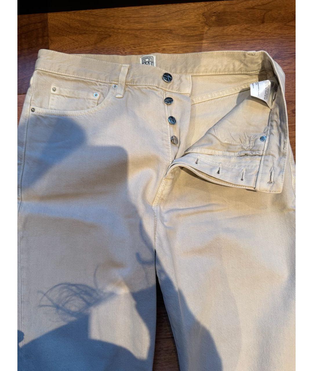 TOTEME Бежевые хлопковые прямые джинсы, фото 3