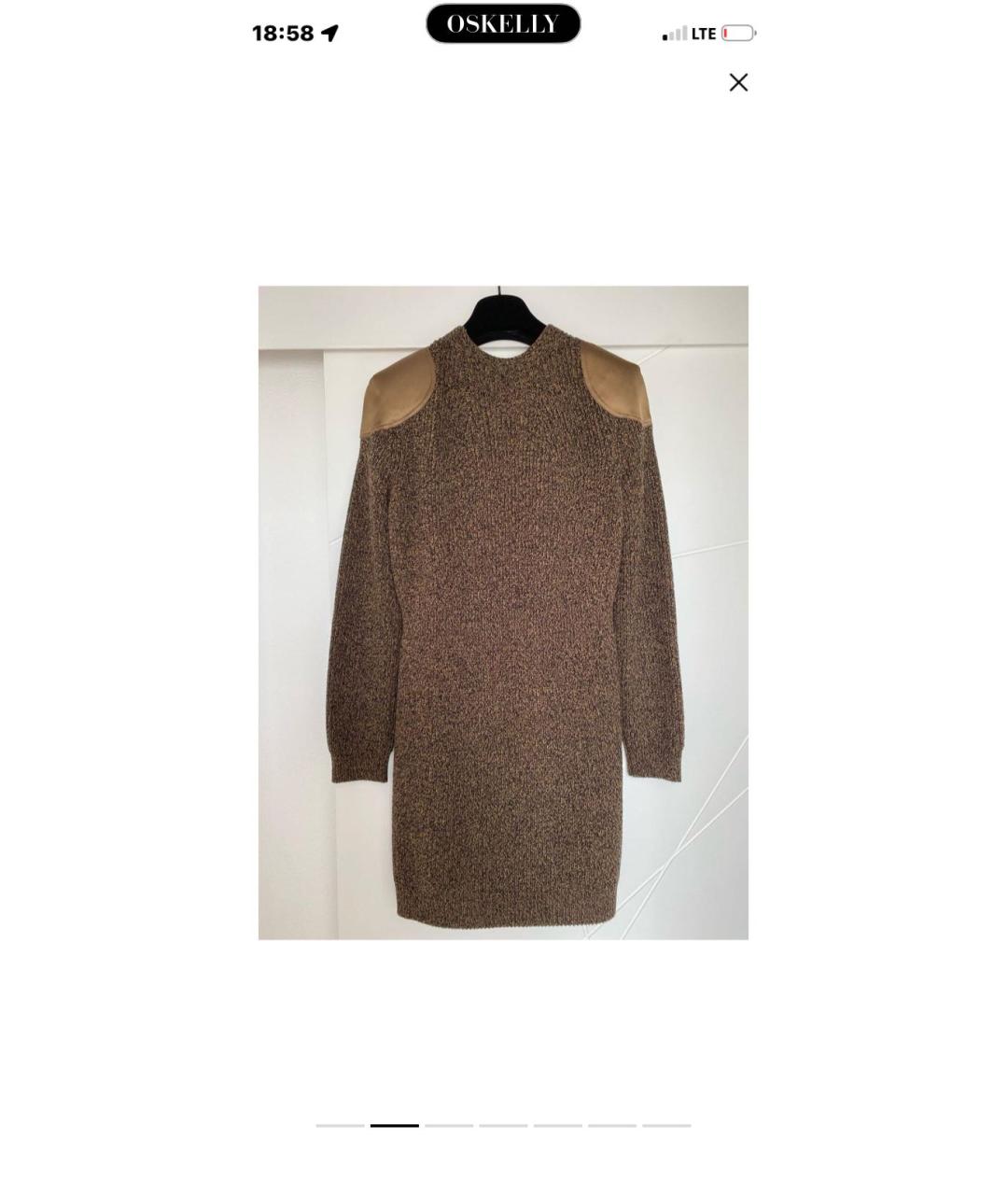 ELISABETTA FRANCHI Коричневый вискозный кардиган, фото 2