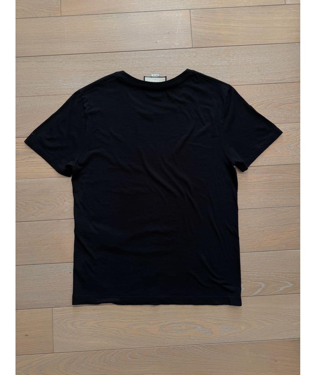 GUCCI Черная хлопковая футболка, фото 2