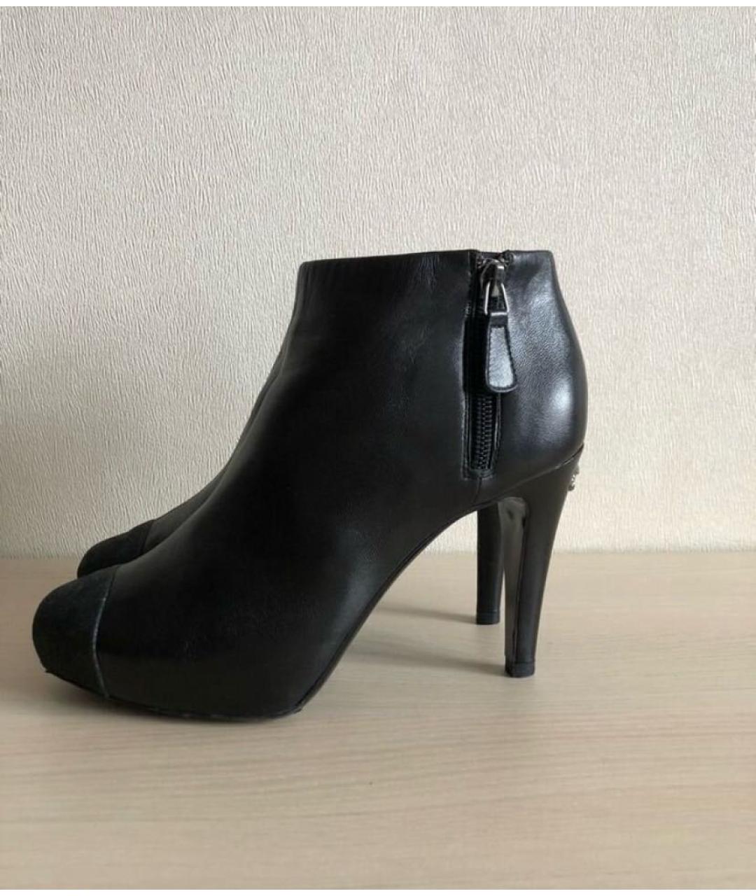 CHANEL Черные кожаные ботильоны, фото 5