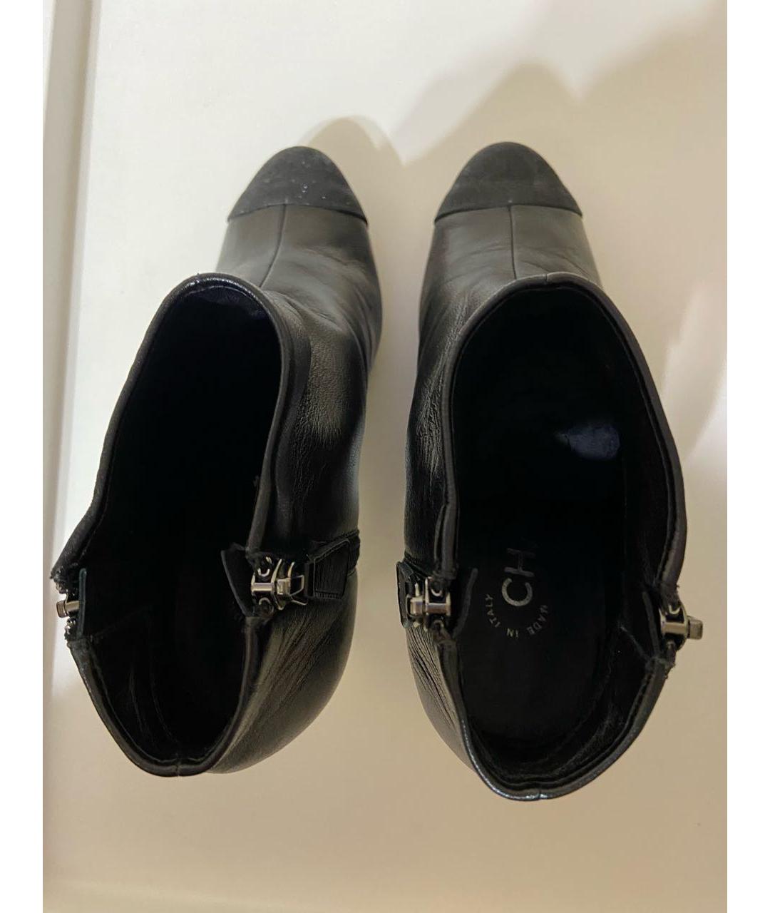 CHANEL Черные кожаные ботильоны, фото 3