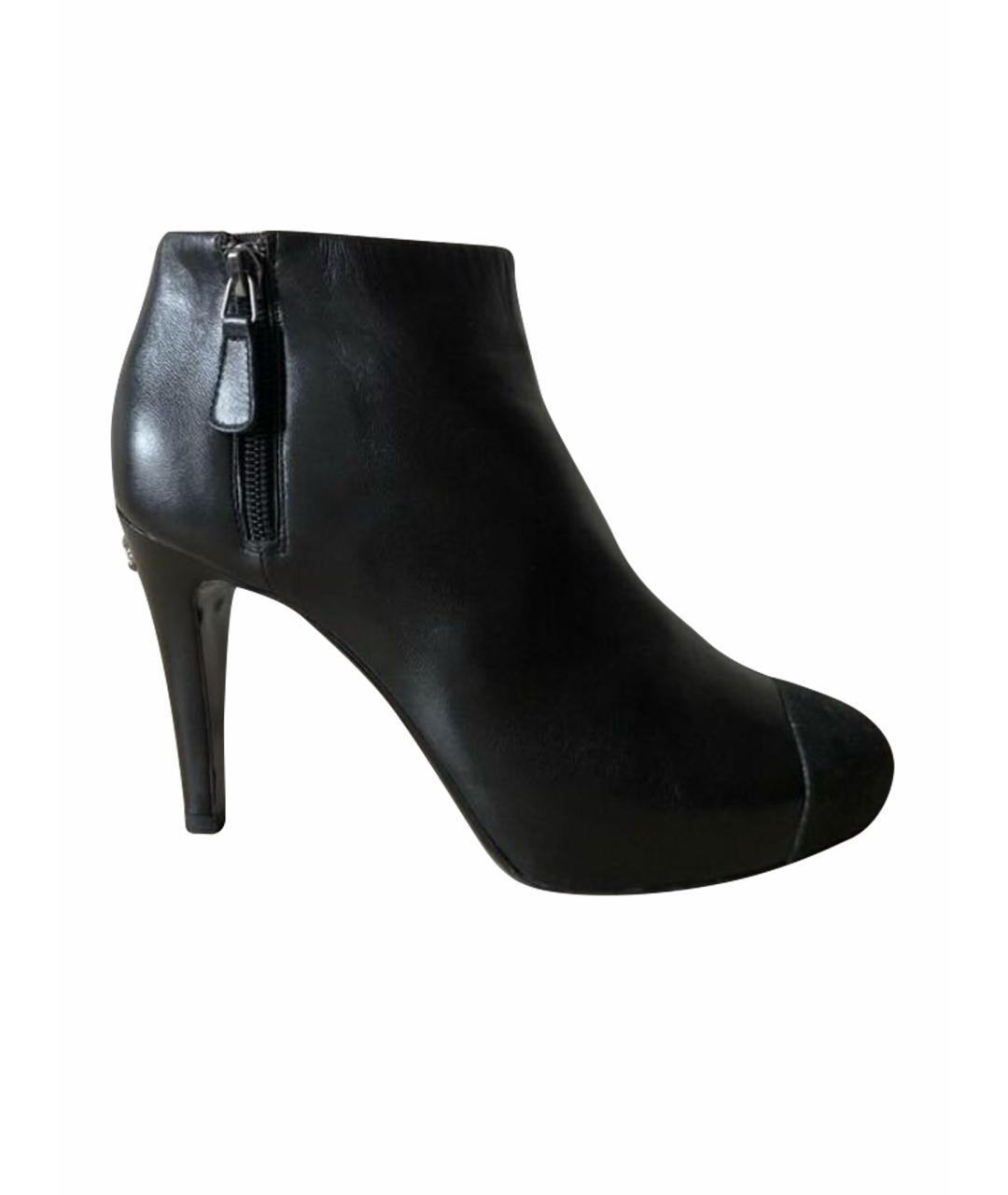 CHANEL Черные кожаные ботильоны, фото 1