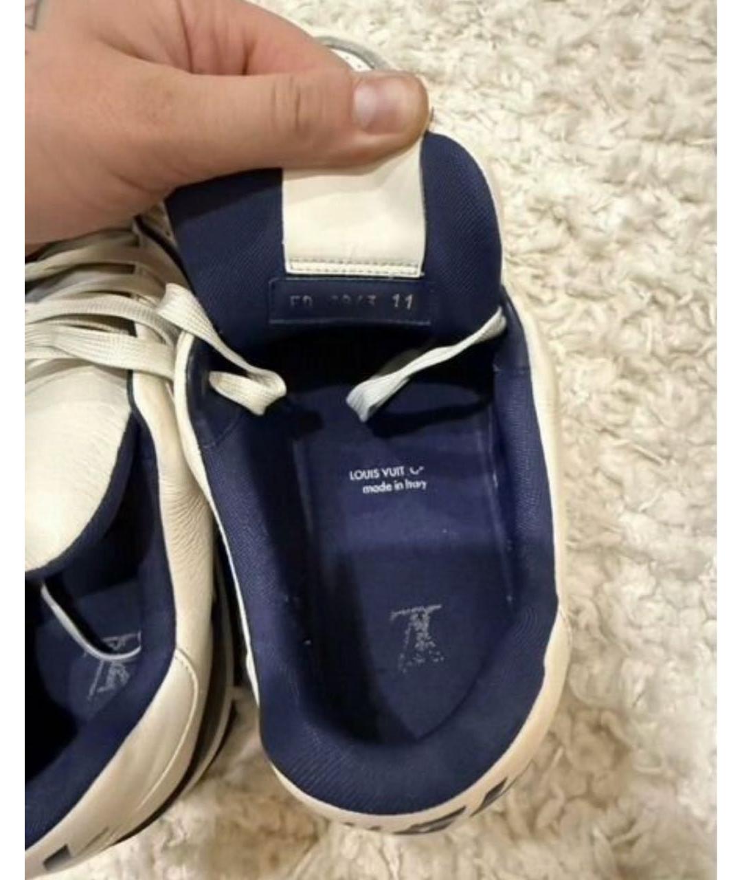 LOUIS VUITTON Белые кожаные низкие кроссовки / кеды, фото 5