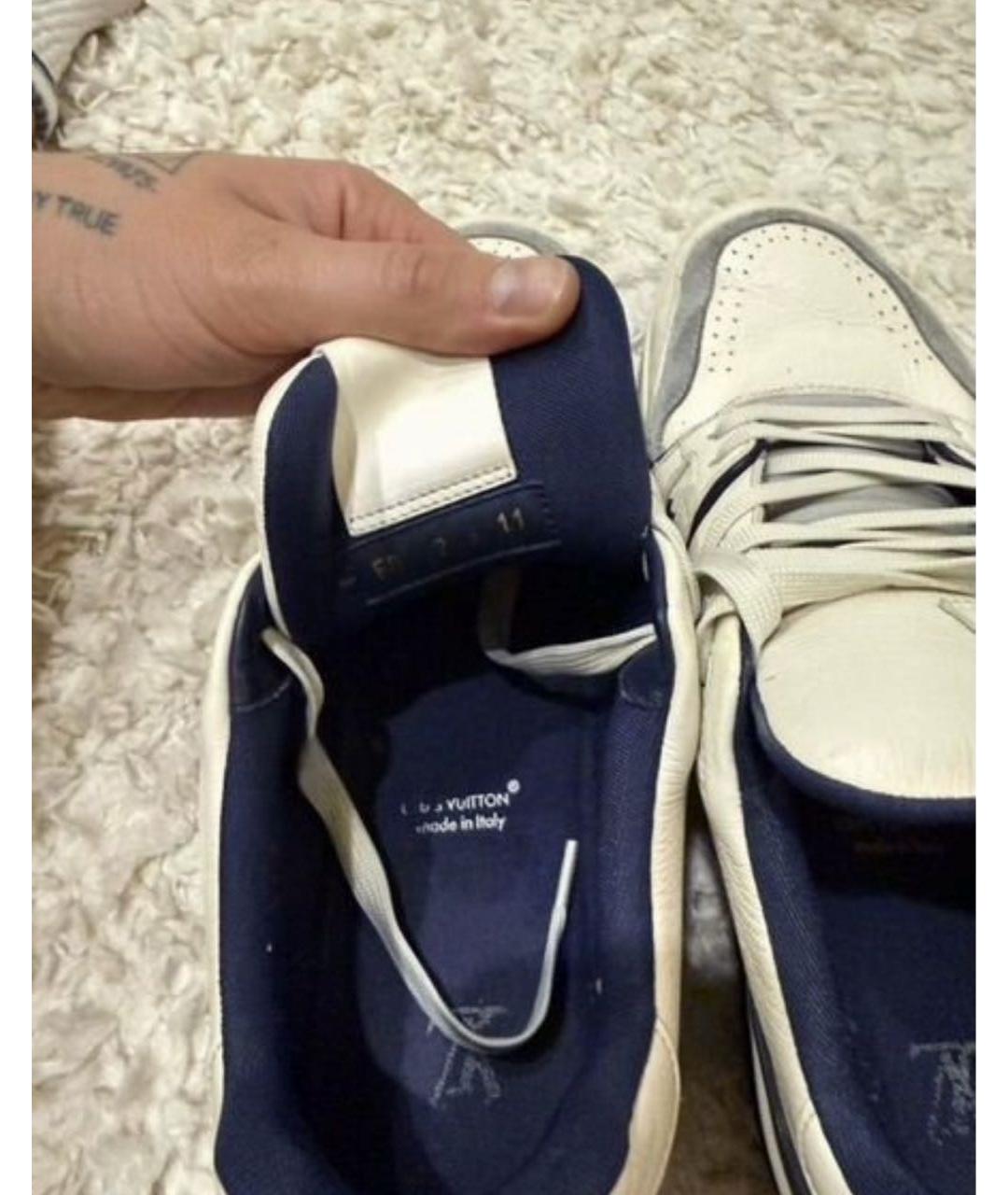 LOUIS VUITTON Белые кожаные низкие кроссовки / кеды, фото 6