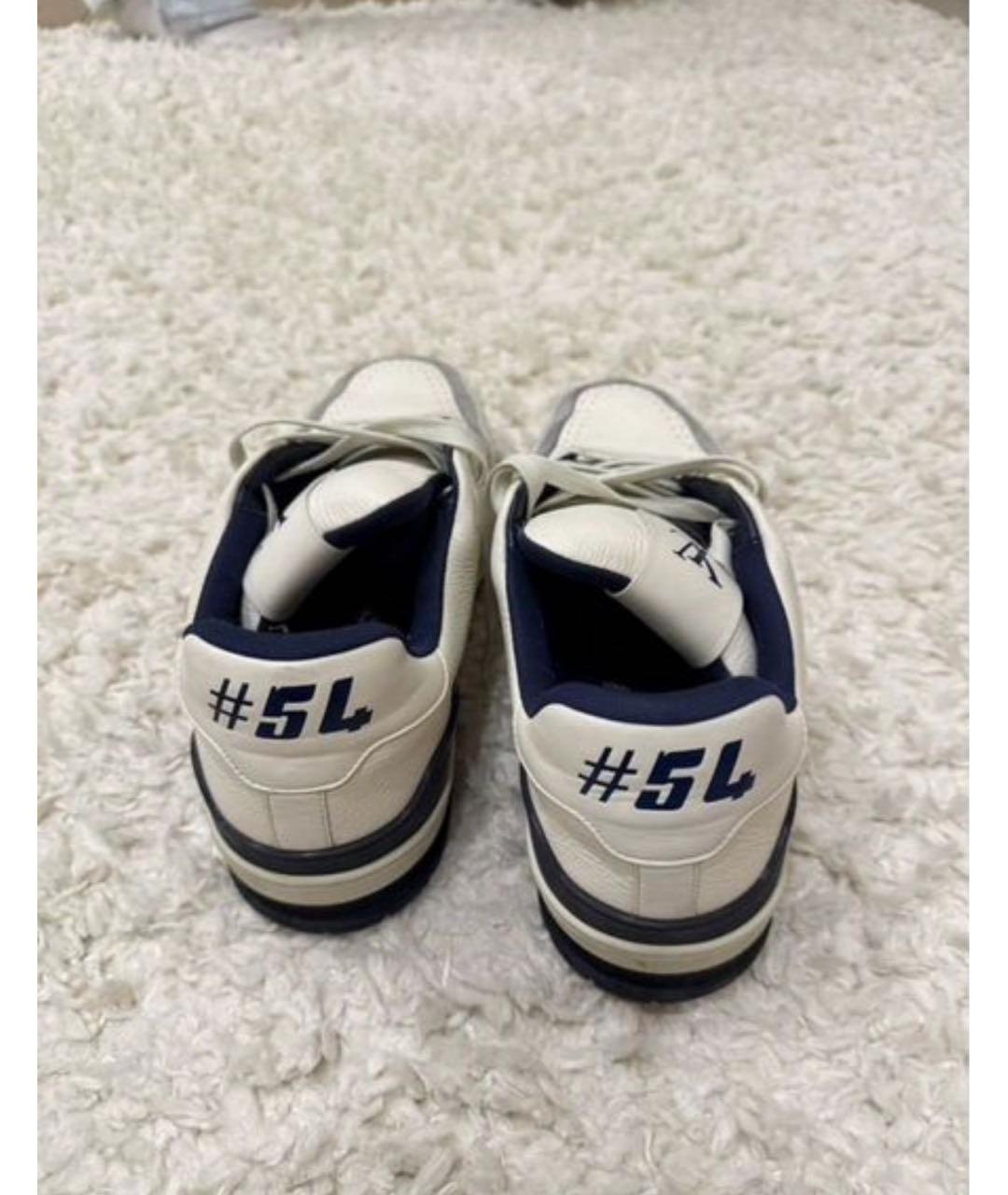 LOUIS VUITTON Белые кожаные низкие кроссовки / кеды, фото 4