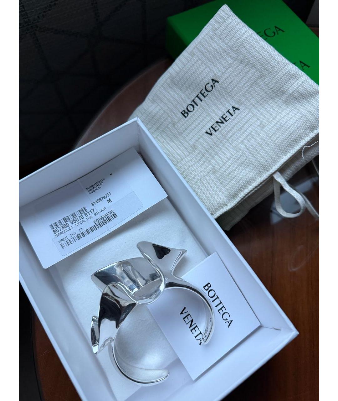 BOTTEGA VENETA Серебрянный серебряный браслет, фото 5
