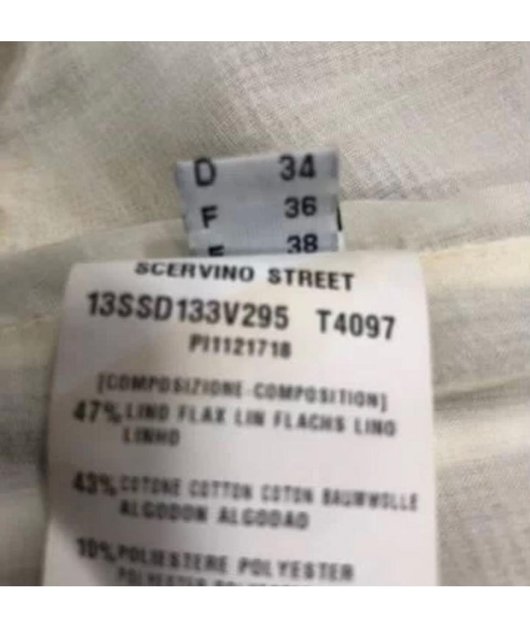 ERMANNO SCERVINO Бежевое льняное коктейльное платье, фото 5