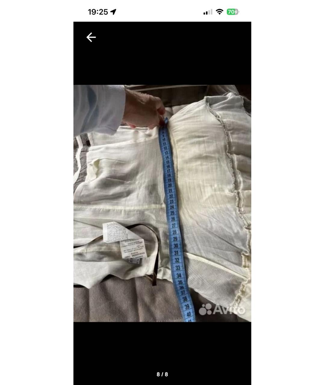 ERMANNO SCERVINO Бежевое льняное коктейльное платье, фото 8