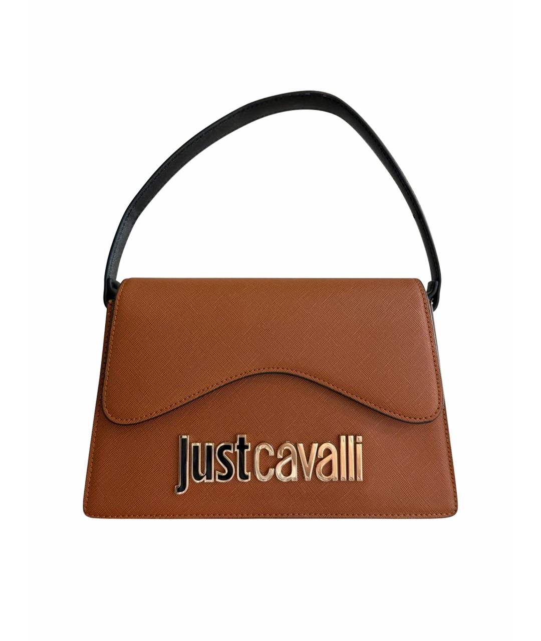 JUST CAVALLI Коричневая сумка с короткими ручками из искусственной кожи, фото 1