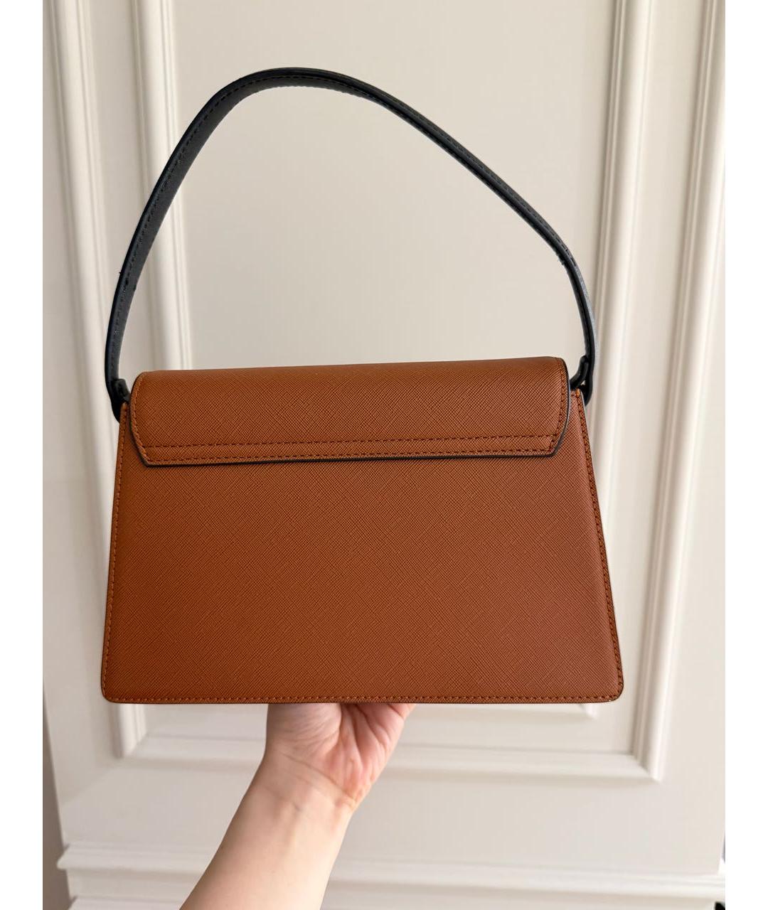 JUST CAVALLI Коричневая сумка с короткими ручками из искусственной кожи, фото 3