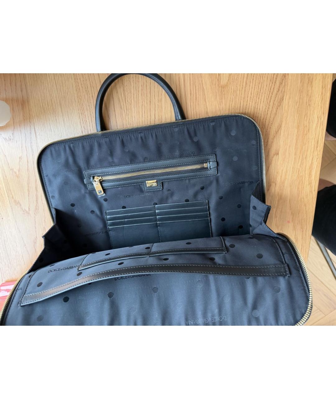 DOLCE&GABBANA Черная кожаная папка для документов, фото 3