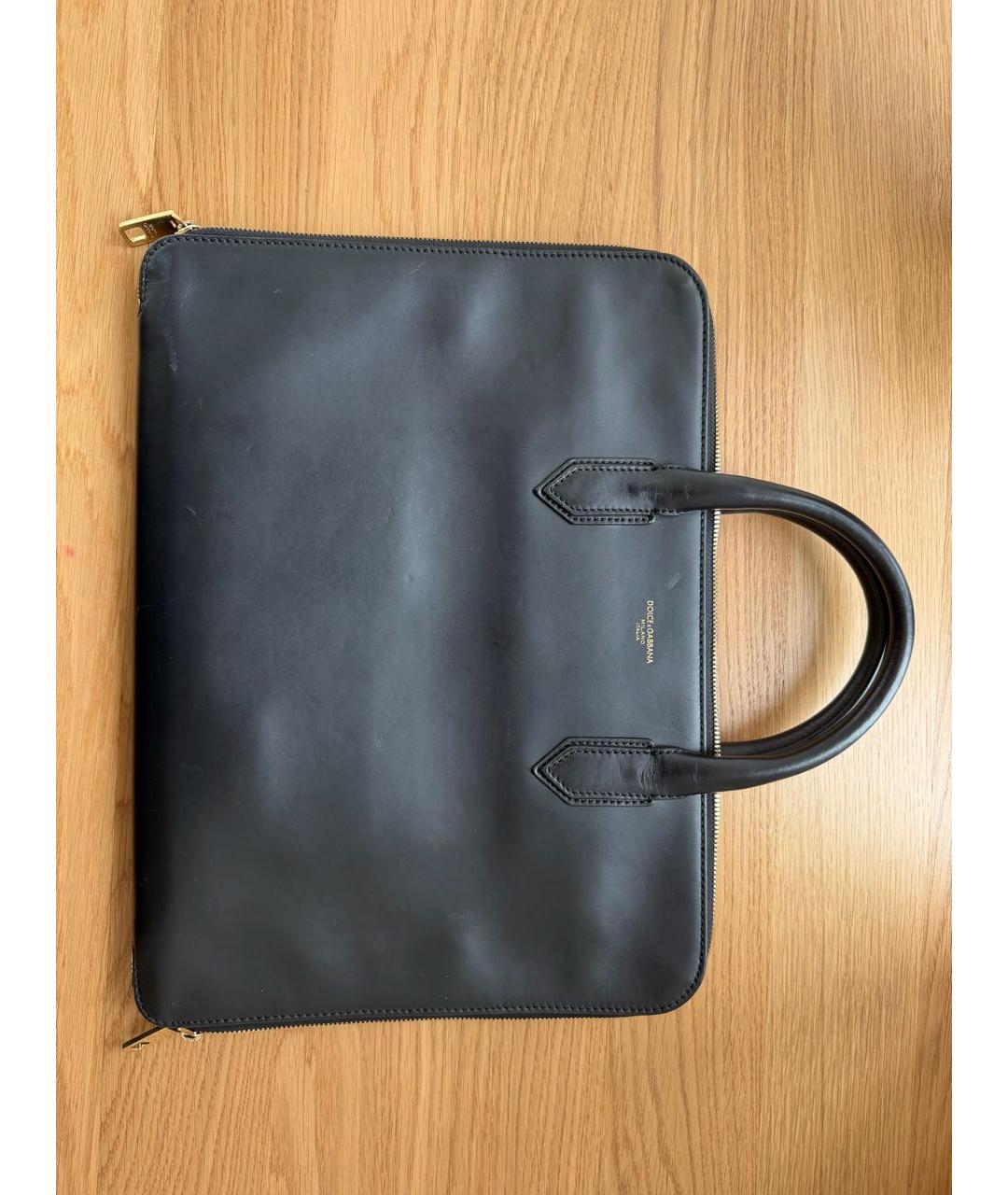 DOLCE&GABBANA Черная кожаная папка для документов, фото 7