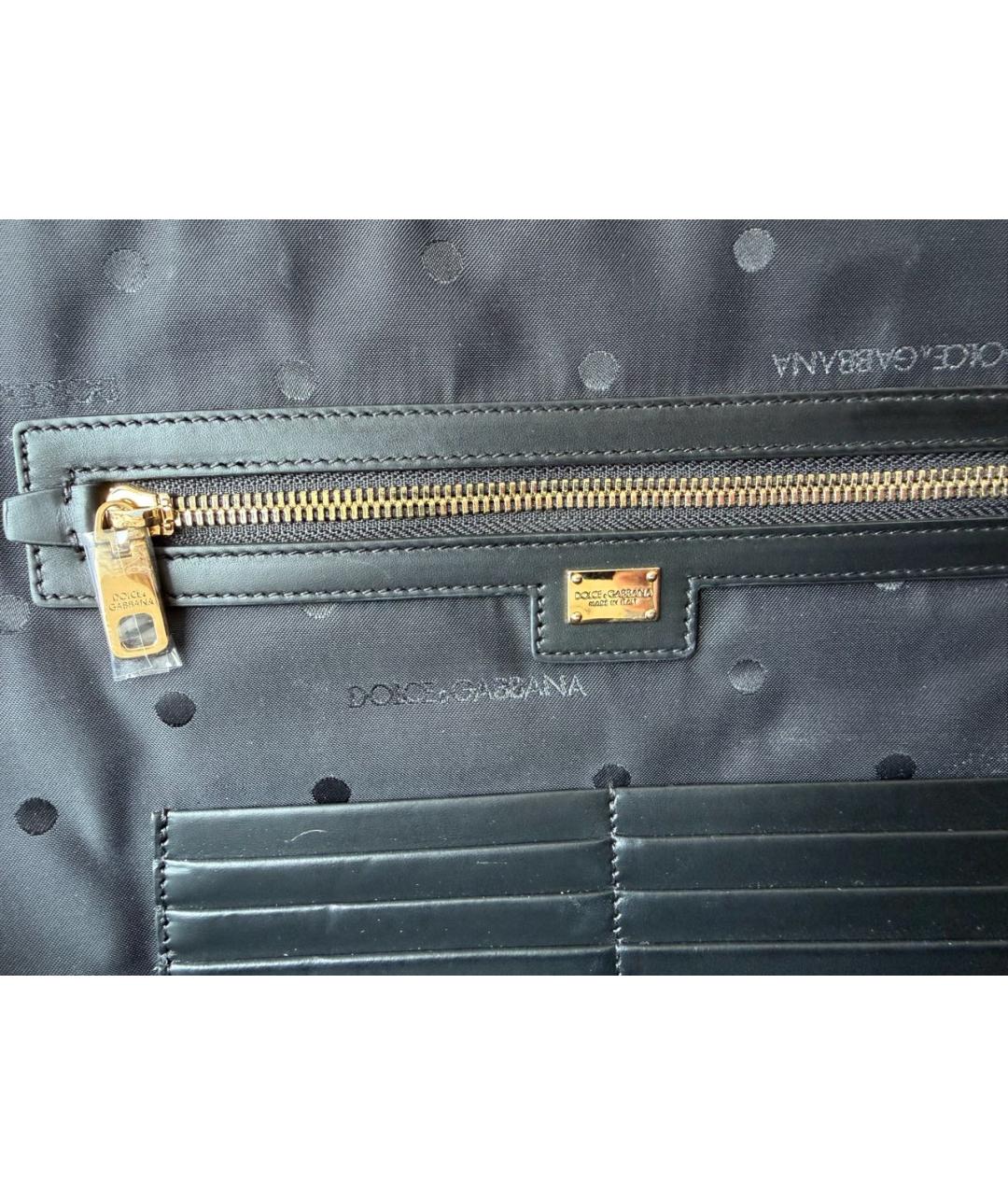 DOLCE&GABBANA Черная кожаная папка для документов, фото 4