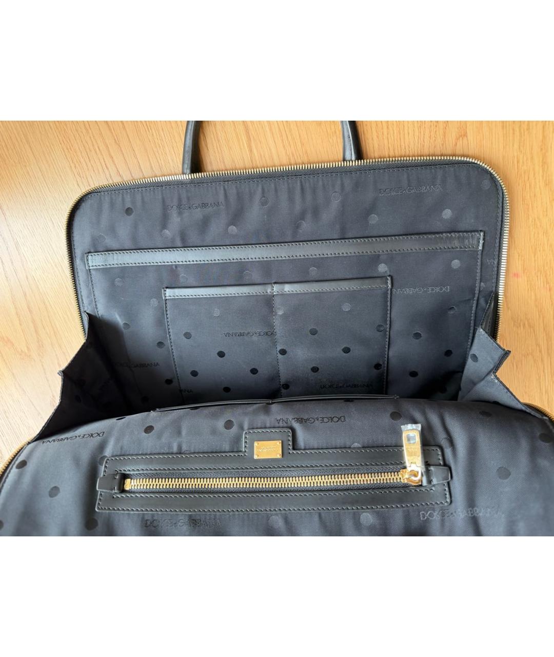 DOLCE&GABBANA Черная кожаная папка для документов, фото 5