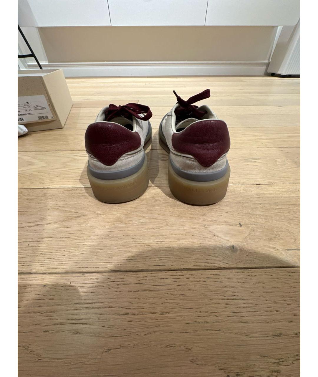 DOLCE&GABBANA Бежевые замшевые низкие кроссовки / кеды, фото 4