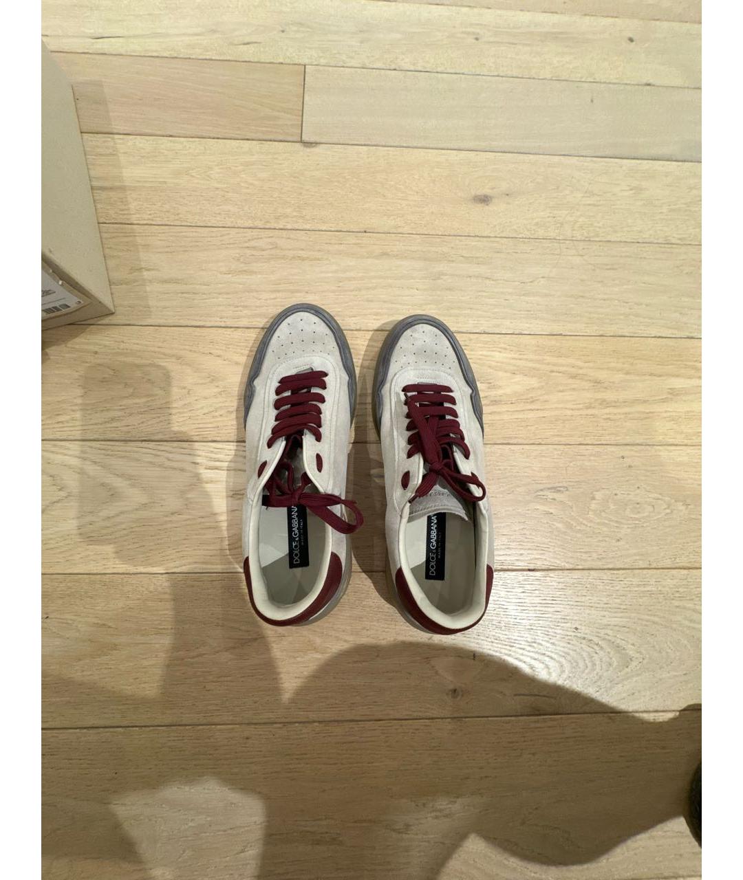 DOLCE&GABBANA Бежевые замшевые низкие кроссовки / кеды, фото 3