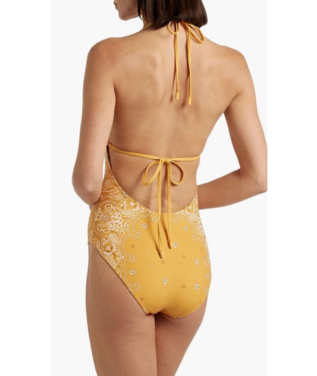 ZIMMERMANN Горчичный полиамидовый купальник, фото 7