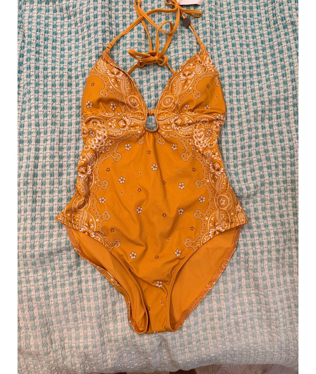 ZIMMERMANN Горчичный полиамидовый купальник, фото 8