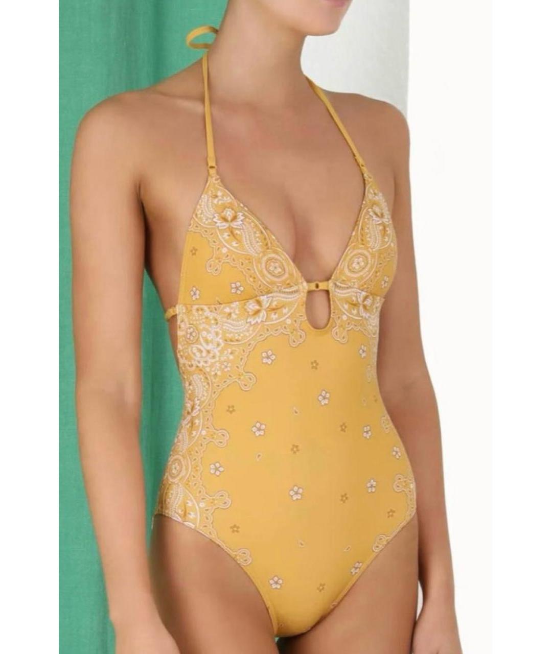 ZIMMERMANN Горчичный полиамидовый купальник, фото 6