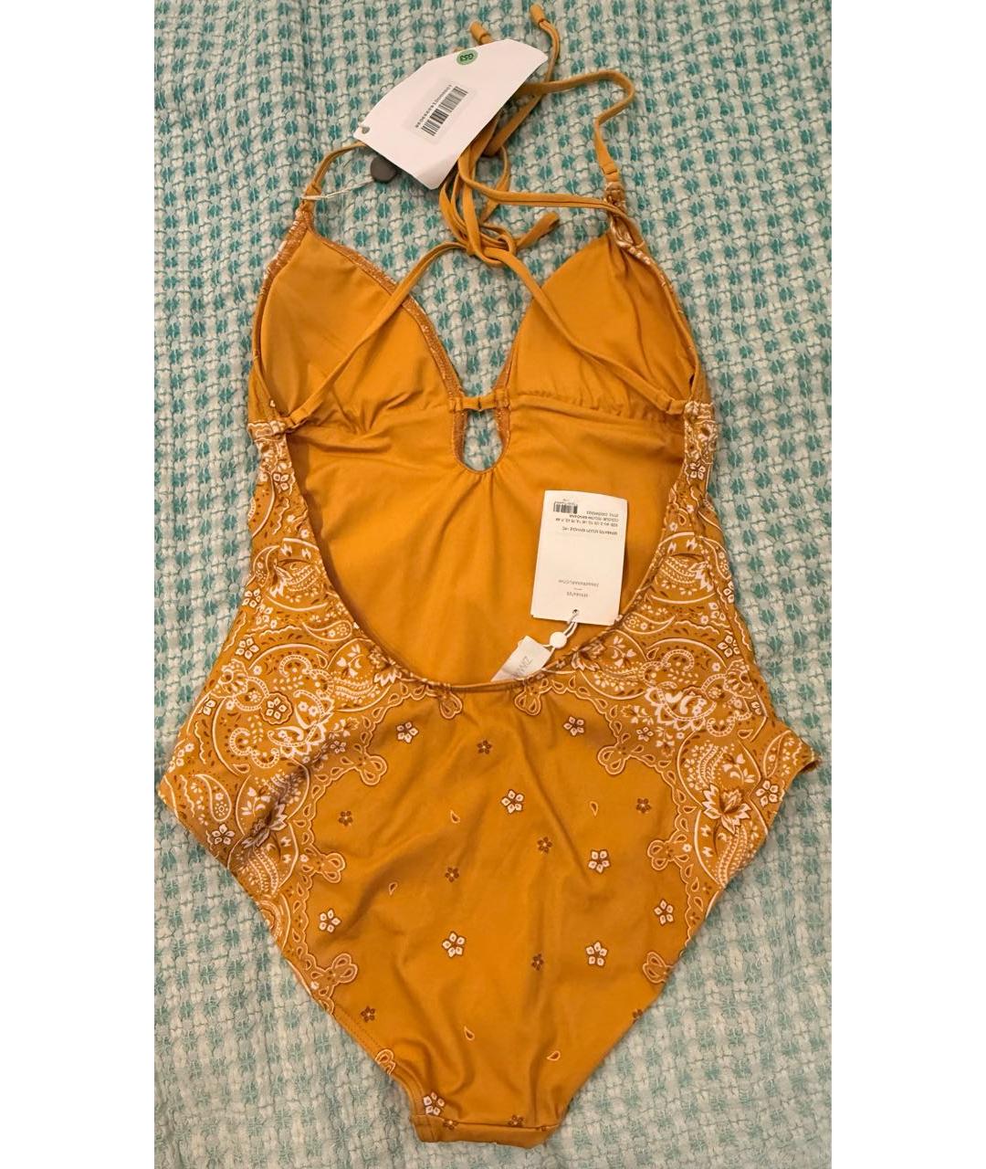 ZIMMERMANN Горчичный полиамидовый купальник, фото 3