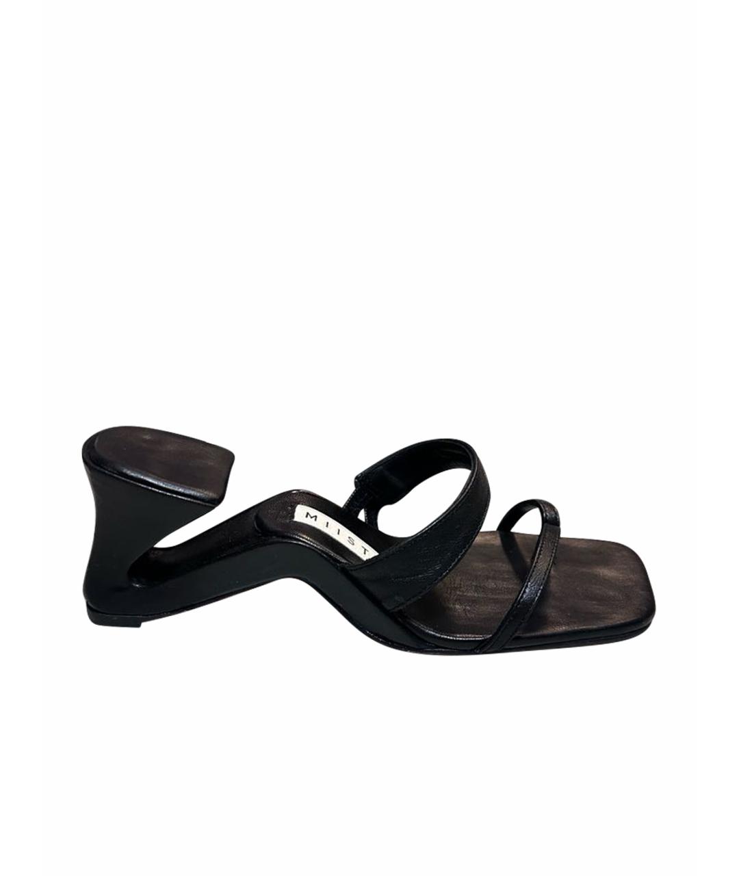 MIISTA Черные кожаные мюли, фото 1
