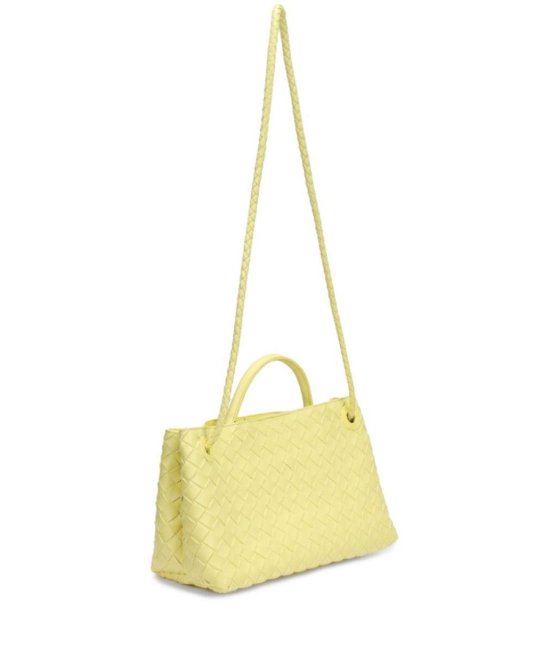 BOTTEGA VENETA Желтая кожаная сумка с короткими ручками, фото 2