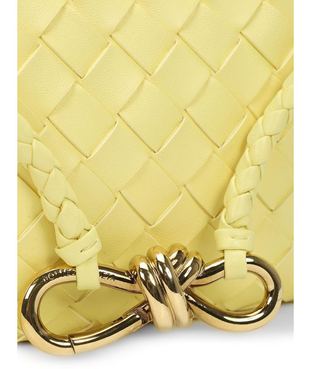 BOTTEGA VENETA Желтая кожаная сумка с короткими ручками, фото 3