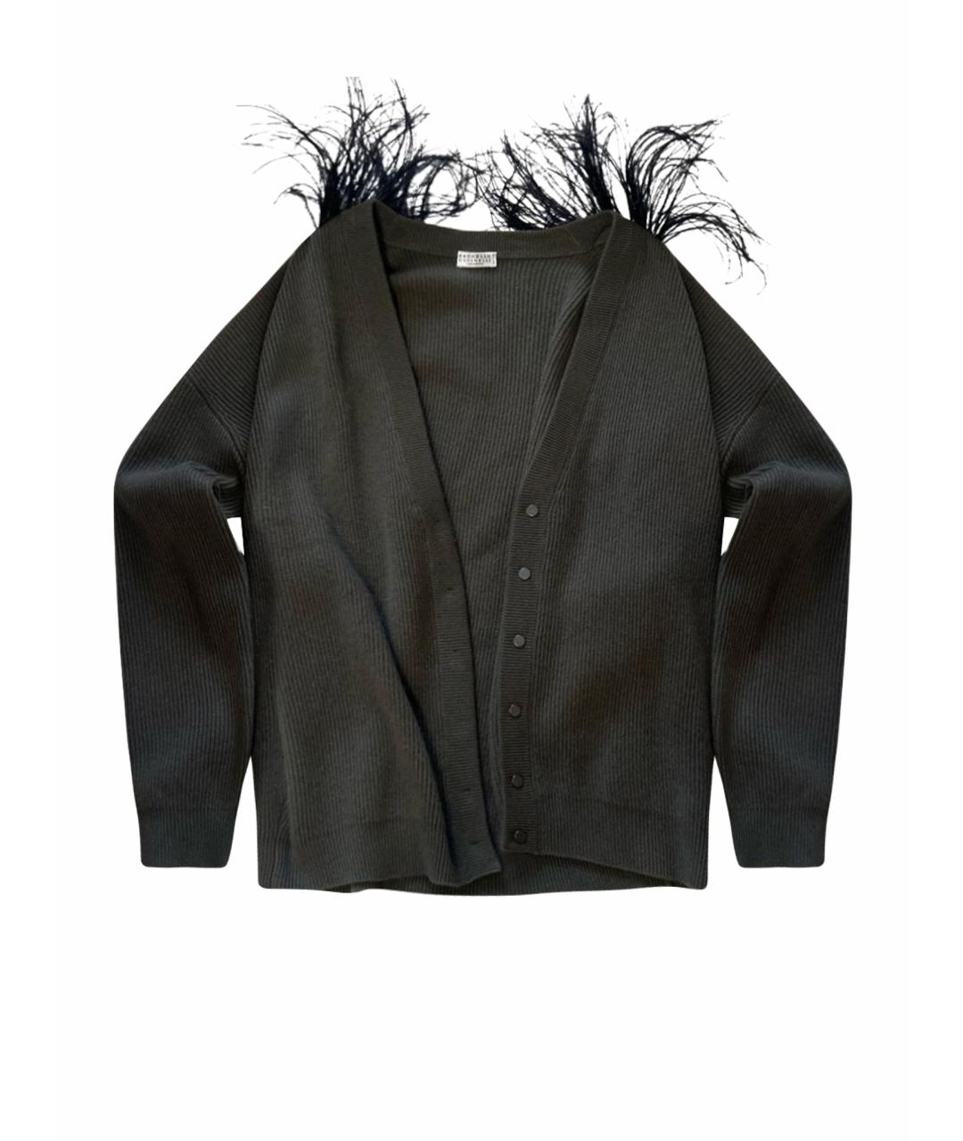 BRUNELLO CUCINELLI Зеленый кашемировый кардиган, фото 1