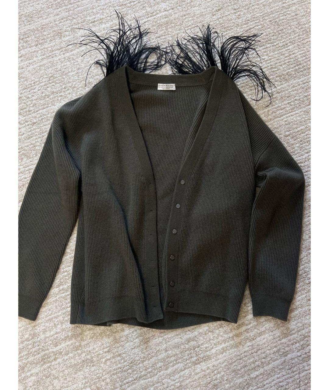 BRUNELLO CUCINELLI Зеленый кашемировый кардиган, фото 5