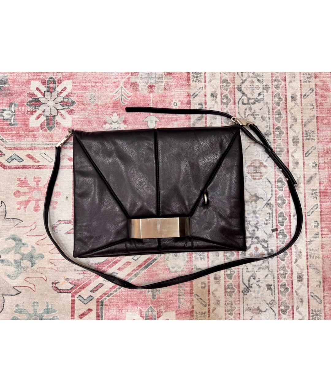 RICK OWENS Черная кожаная сумка через плечо, фото 5