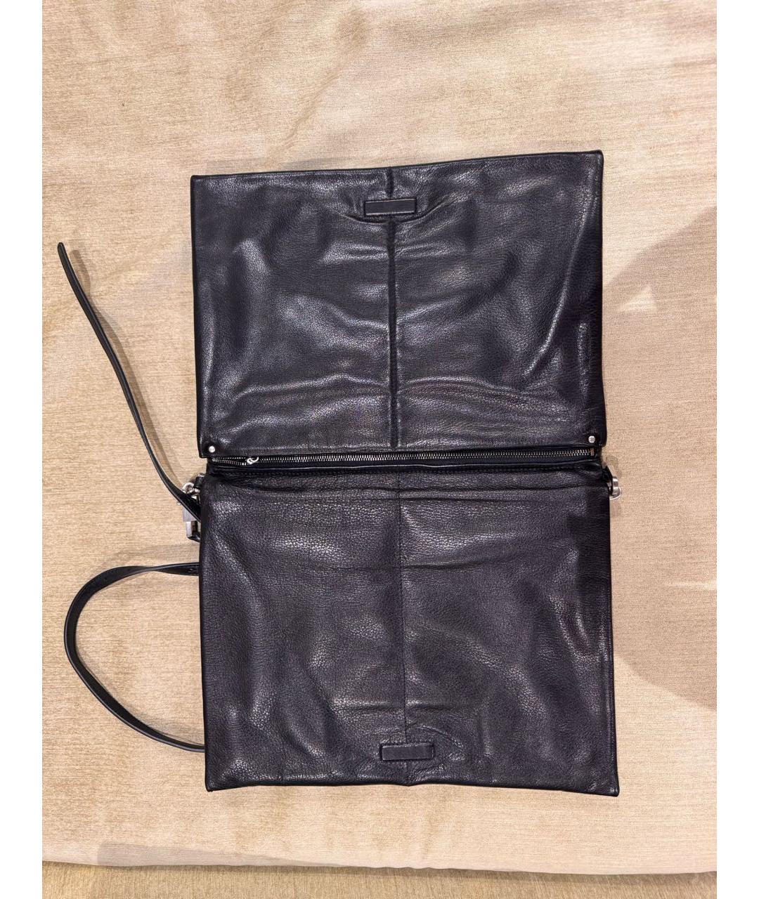 RICK OWENS Черная кожаная сумка через плечо, фото 3