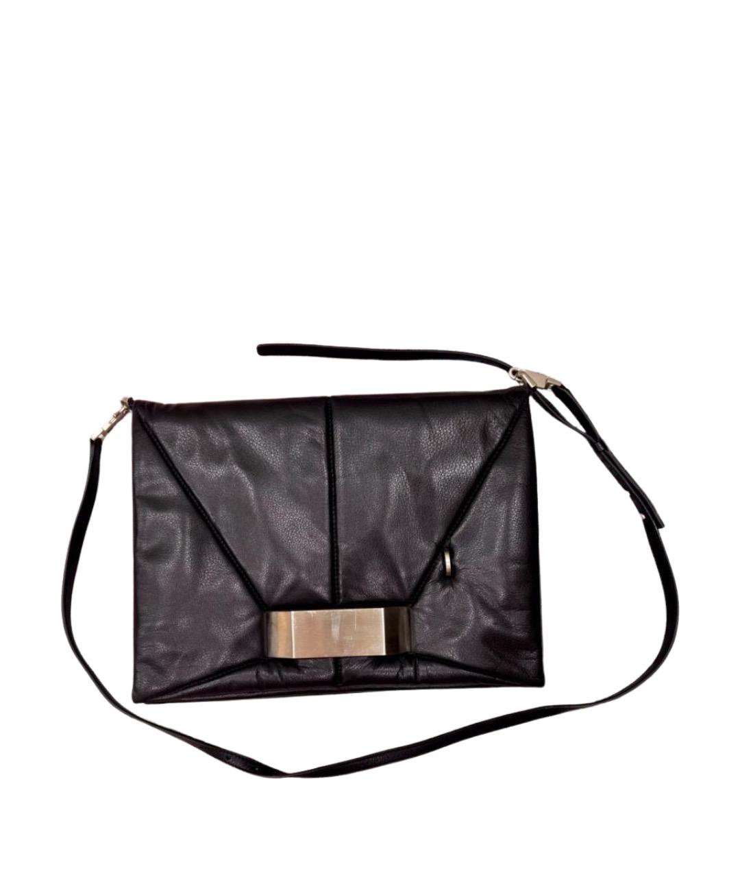 RICK OWENS Черная кожаная сумка через плечо, фото 1