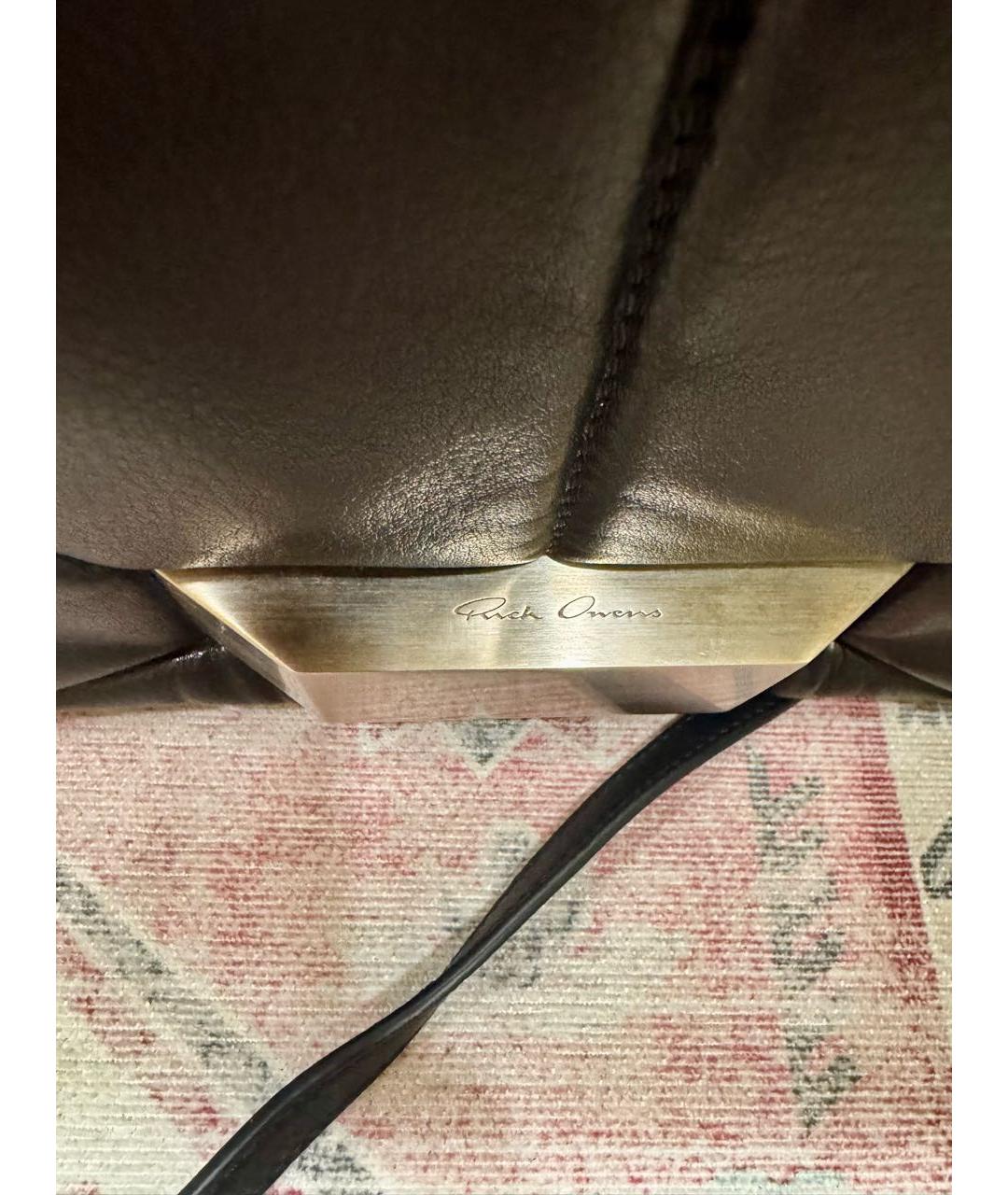 RICK OWENS Черная кожаная сумка через плечо, фото 4