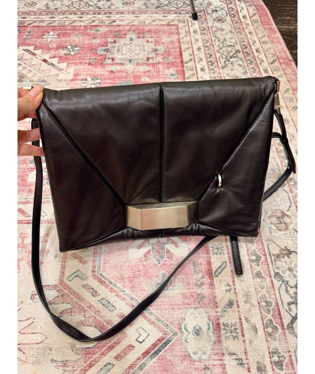 RICK OWENS Черная кожаная сумка через плечо, фото 2