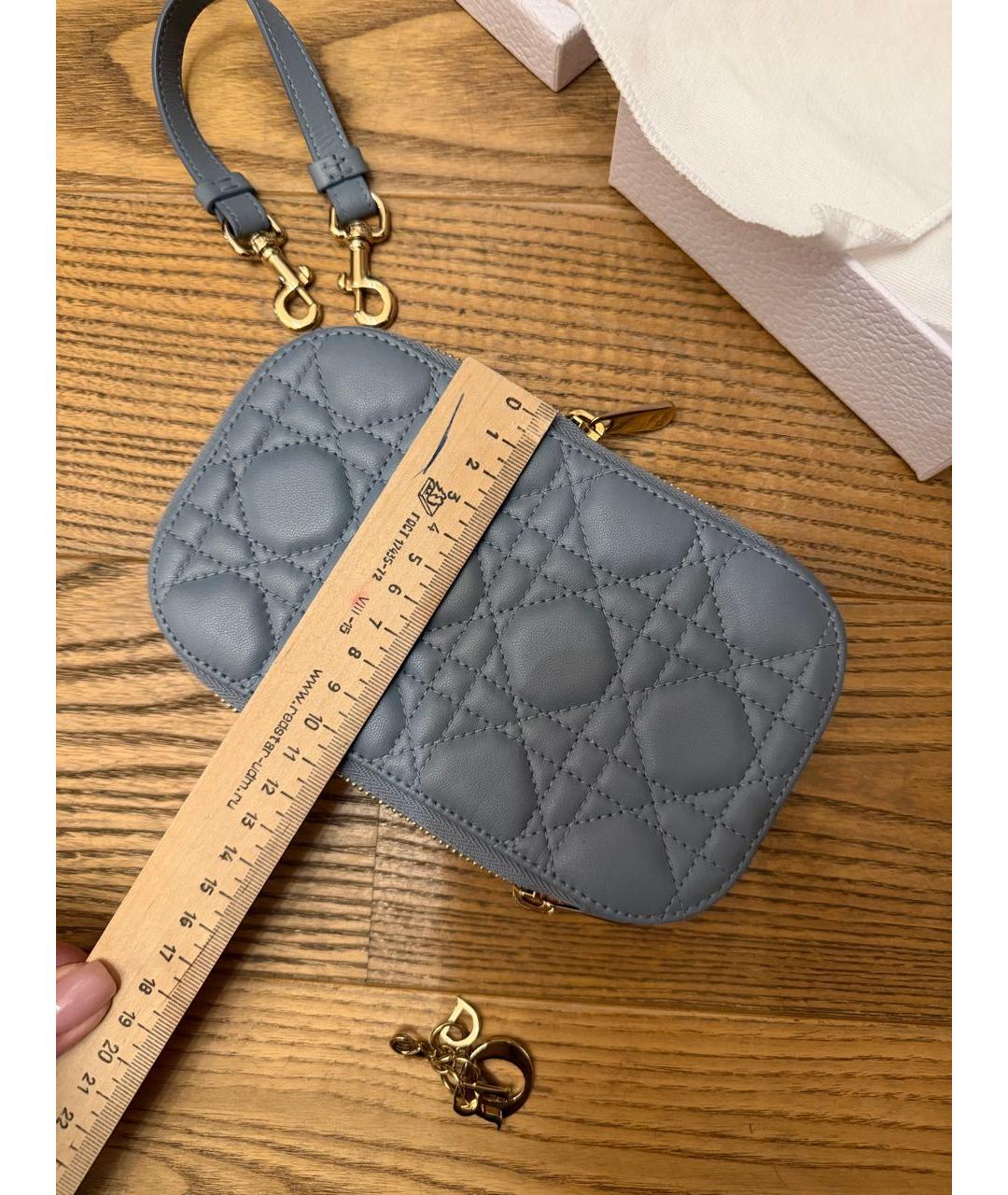 CHRISTIAN DIOR Голубая кожаная сумка через плечо, фото 6