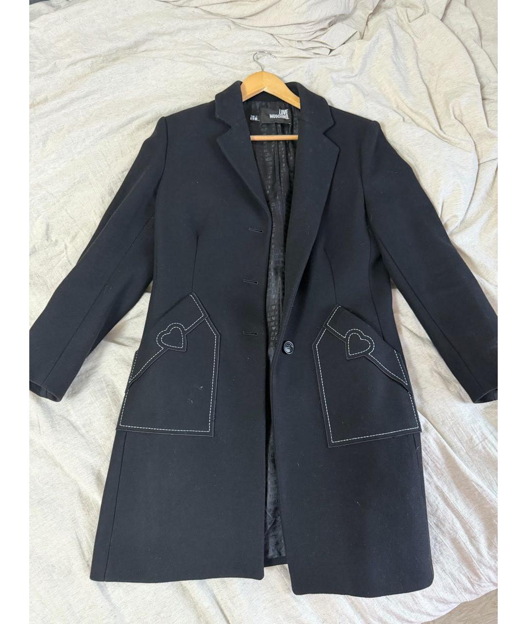 LOVE MOSCHINO Темно-синее пальто, фото 8