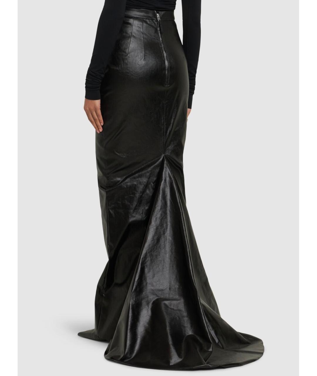 RICK OWENS Черная хлопковая юбка макси, фото 3