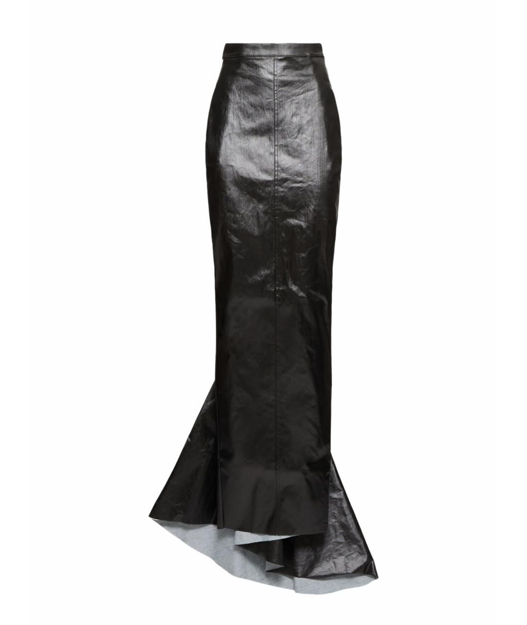 RICK OWENS Черная хлопковая юбка макси, фото 1