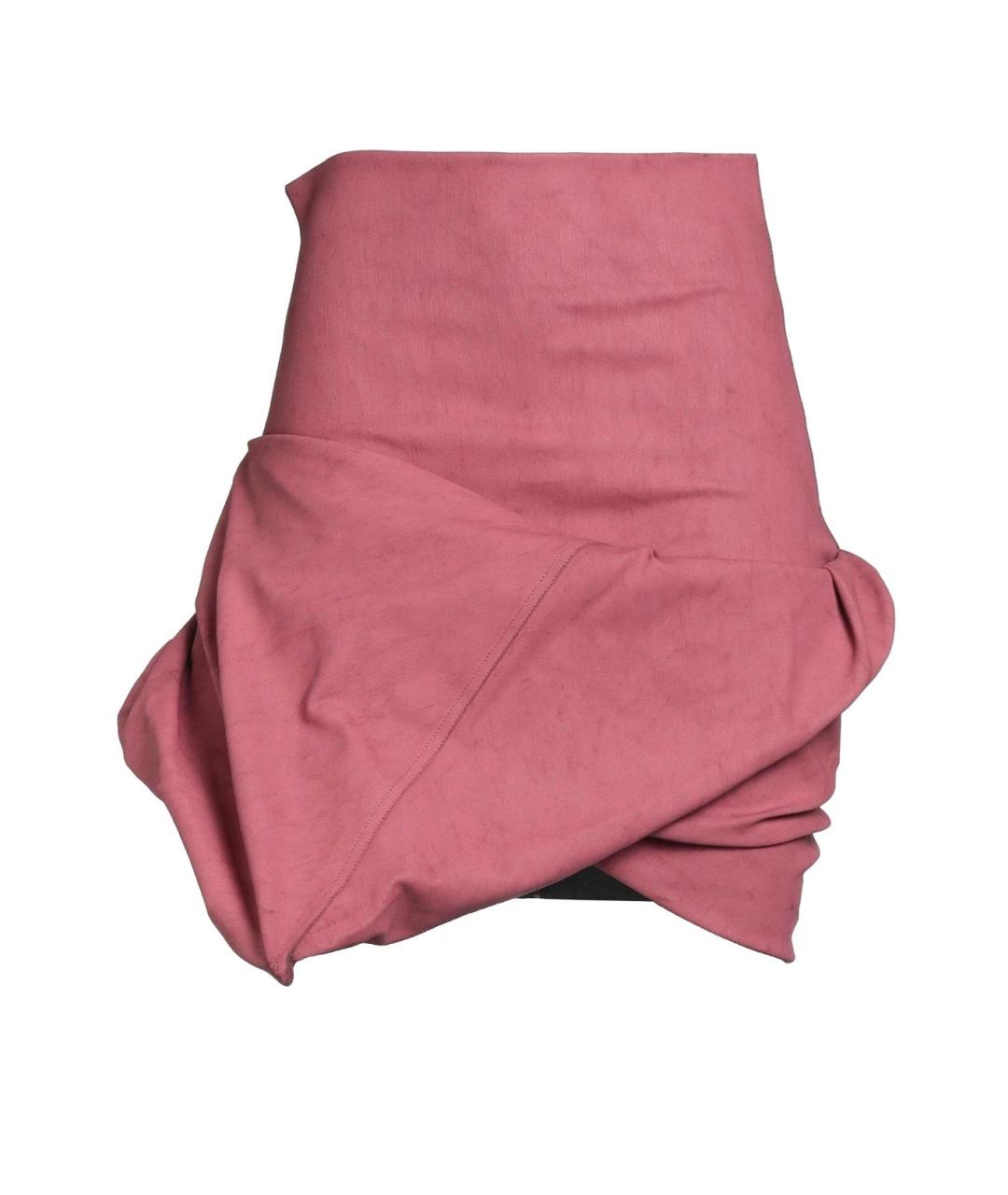 RICK OWENS Розовая хлопковая юбка мини, фото 10