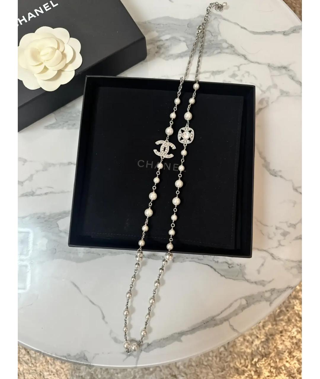 CHANEL Серебряное платиновое колье, фото 7