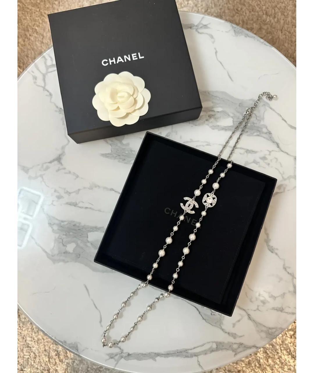 CHANEL Серебряное платиновое колье, фото 2