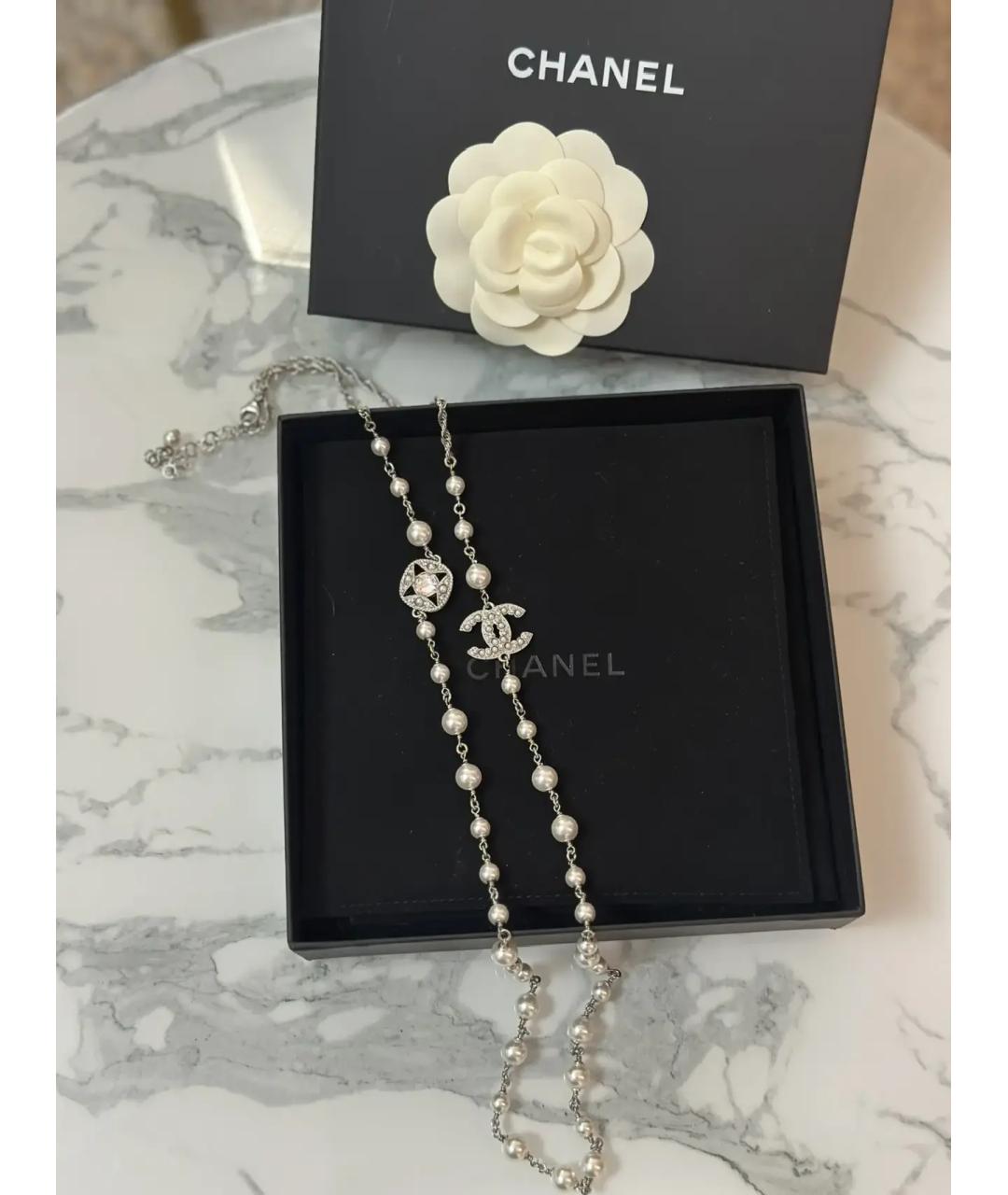 CHANEL Серебряное платиновое колье, фото 5