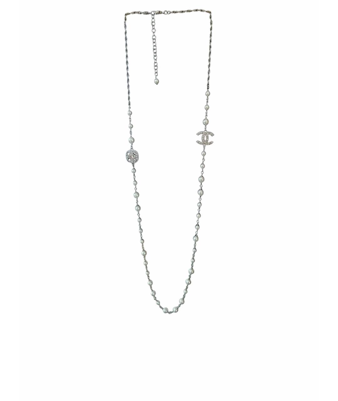 CHANEL Серебряное платиновое колье, фото 1