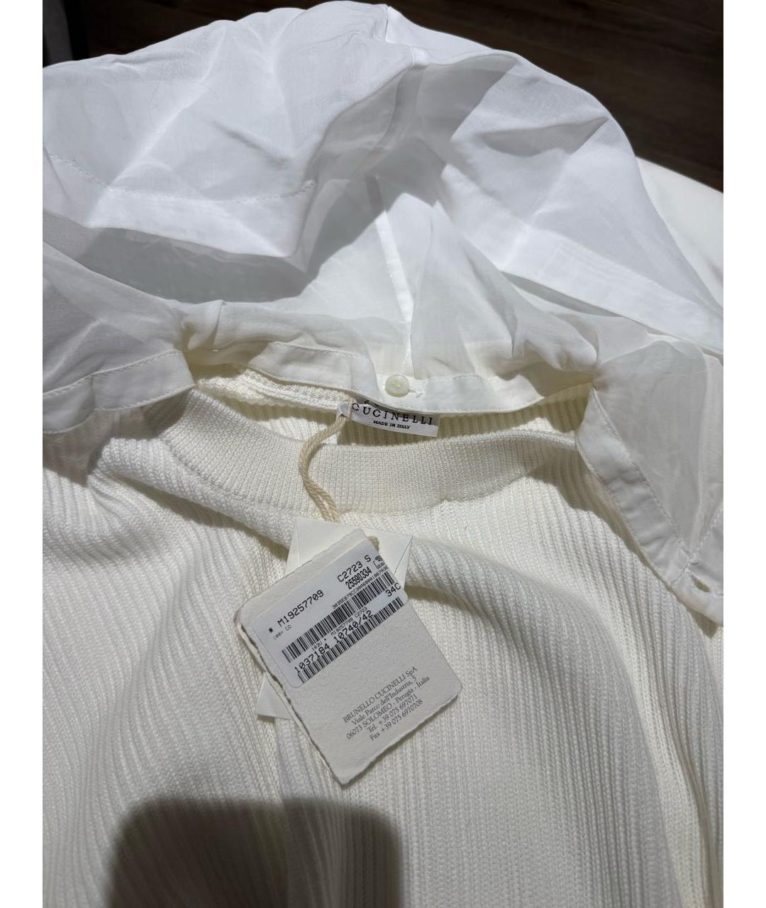 BRUNELLO CUCINELLI Белый хлопковый джемпер / свитер, фото 6