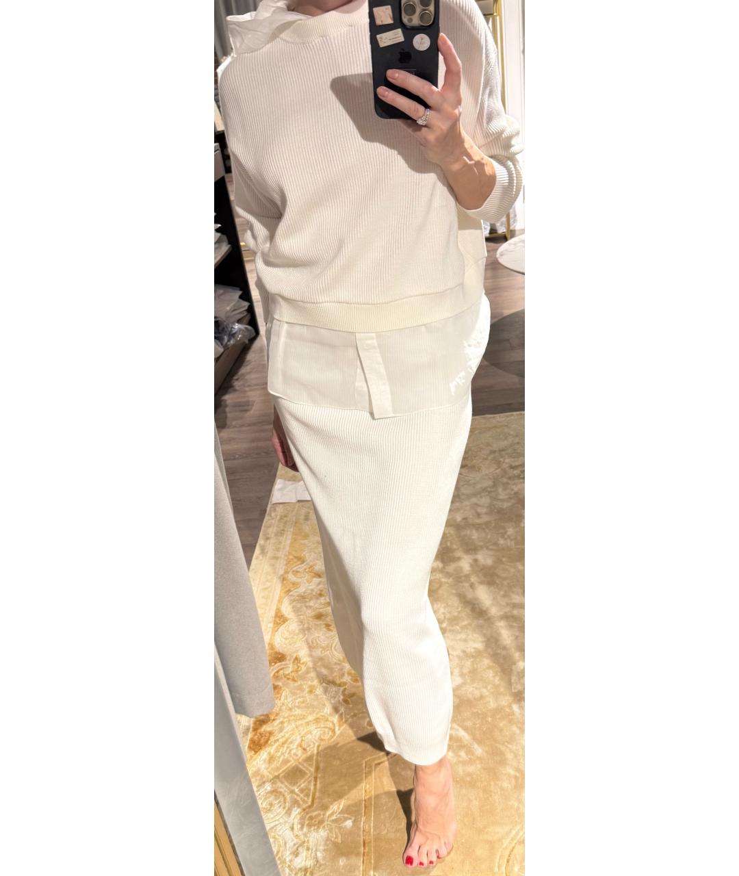 BRUNELLO CUCINELLI Белый хлопковый джемпер / свитер, фото 4